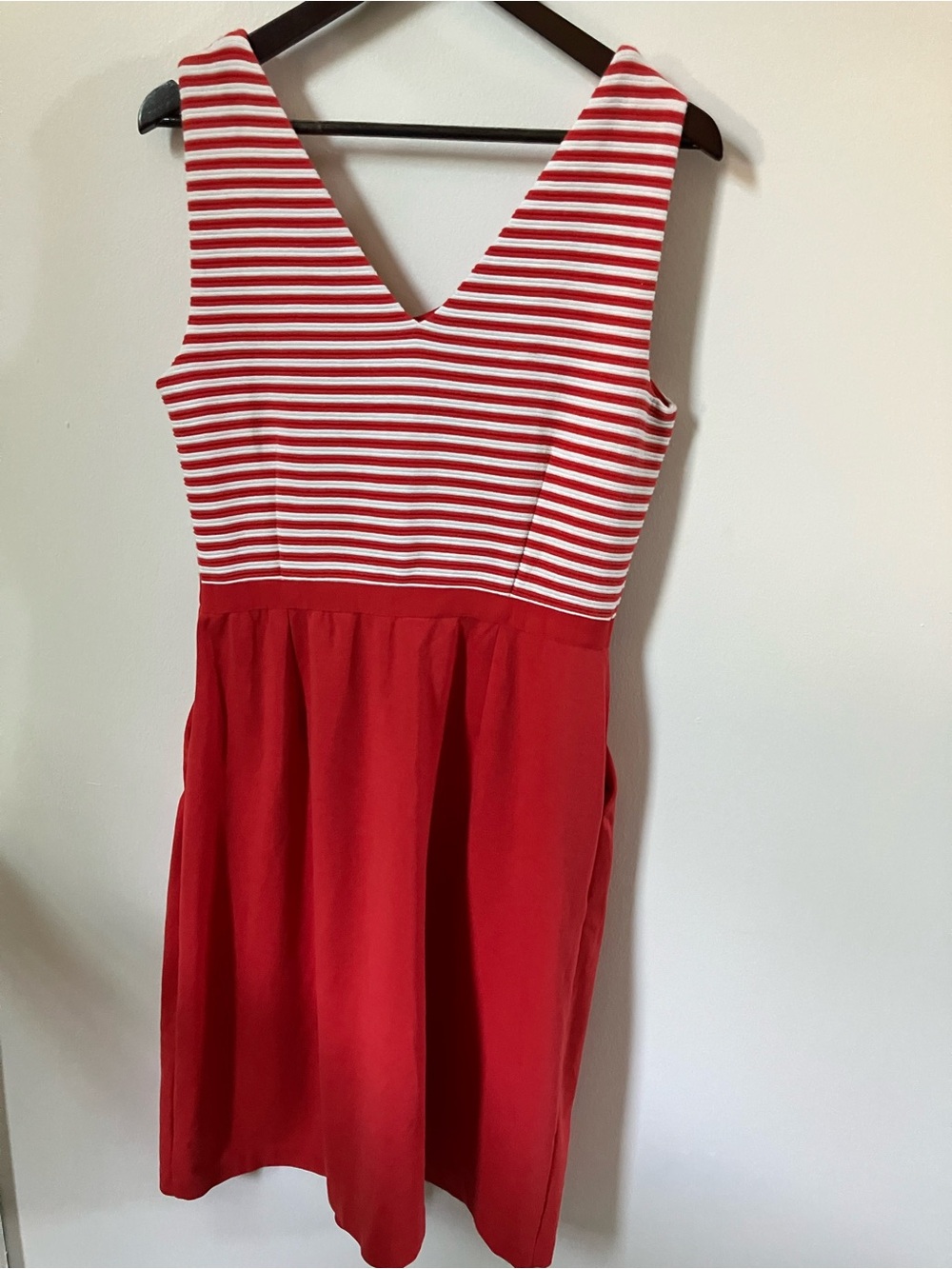 Boden Red & White Striped Nautica Dress with Pockets - Size 12L (EUC)